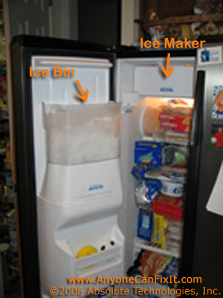 Do you have a refrigerator that you have purchased in the last 5 years and the ice maker has already stopped making ice  nbsp  If your refrigerator is made by Whirlpool  or Amana  Kenmore  KitchenAid  Galaxy  Inglis  MayTag  Roper  and Admiral    Whirlpool makes and labels under these other brands   and your ice maker is the type that has the ice bin on the door  like Figure 1 and 2 below  then I have the step by step repair instuctions for you to repair your own refrigerator  nbsp  These instructions are loaded with pictures for each step of the process Figure 1   Ice Make on the Door   Commonly FailsFigure 2   Typical Type of Refrigerator with Failing Ice MakerThese instructions are geared towards step by step instructions of the type of refrigerator with the Ice Bin on the door as shown in Figure 2 below  nbsp  These instruction will likely work with other ice makers having the same problem  stops making ice   though the instructions may not be step by step as illustrated  but the instructions will more than likely get you through the repair process just as successfully  if not  let me know and I ll refund your payment  You should be able to find the model number of your refrigerator just inside the door  towards the top on the right hand side   nbsp  Figure 3   Locating the Model NumberFor example  if you have a Kenmore refrigerator  if your model number starts with a 106  110  562  665  or 198  then your refrigerator was made by Whirlpool  nbsp  There may be other model numbers that start with different numbers on refrigerators made Whirlpool  but most likely  if it has the ice bin on the door like pictured above  its a Whirlpool The only tools needed for the repair of your ice maker are as shown in Figure 4 Figure nbsp 4   Tools needed for the RepairFrom left to right in Figure 4  the only tools needed for the repair of your ice maker are a 1 4   socket  doesnt have to be like the one shown  but can be something like a nut driver   a phillips screwdriver  and while not necessary  you may find it helpful to have a screwdriver Depending upon your issue  you will most likely need to purchase a part  nbsp  Within the instructions  I will show you how to order your part  based on your model number of your refrigerator   nbsp  The part is typically about  70  nbsp  Keep this in mind as you figure your total cost to fix your refrigerator  nbsp  You should be able to save yourself over  150 for the repair  and have the satisfaction of fixing it yourself   nbsp  nbsp  To repair this issue with the ice maker was quoted by our local Sears repair department to cost  230  nbsp  You should be able to do it for under  90 Time For Repair Mechanically Inclined   15 minutesFirst Timer   45 minutesThis is a low challenge repair   anyone with the ability to use the tools shown in Figure 4 and with the instructions should be able to repair their ice maker Cost to do it yourself  if you already have the tools   nbsp  About  89 99   70 for the part    19 99 for the instructions  Cost to Repair by Repairman  nbsp   230 as quoted by Sears Repair  Savings   140 01Once you have made your payment  you will be set up nbsp with a unique username and password which will allow you access to the detailed  step by step instructions on completing your own repair To see what people have said about my instructions and services  look at my feedback  see comments  or get the repairs  go to  Also  to check out the reputability of the services offered  you are welcome to see the nbsp Feedback rating on Ebay  just click here  DISCLAIMER The postings  comments  and opinions are provided at your own risk and do not necessarily represent the views or opinions of nbsp  AnyoneCanFixIt com  a division of nbsp  Absolute Technologies  Inc   or any manufacturers or companies listed on this website  nbsp  AnyoneCanFixIt com will not claim responsibility for information posted within these web pages  nbsp  While all efforts are made to provide accurate information  the information is provided at your own risk   use it at your own risk  We are not responsible for the misuse  incorrect installation  incorrect information  or failure of any products we discuss  NO WARRANTY IS MADE OR IMPLIED REGARDING ANY PRODUCTS COVERED BY ANYONECANFIXIT COM or ABSOLUTE TECHNOLOGIES  INC  nbsp  NOR DOES ANYONECANFIXIT COM or ABSOLUTE TECHNOLOGIES  INC  CLAIM TO PROTECT USERS FROM INJURY OR DEATH  THE USER ASSUMES ALL RISKS We cannot express enough how important it is to read the manufacturers instructions that are included with every product you buy and use  Failure to do so could result in incorrect use or installation  which could cause serious injury or death  nbsp  Any of these instructions may void or limit warranties provided by the manufacturers  nbsp  You assume all responsibilities by purchasing any of the offered fixes 
